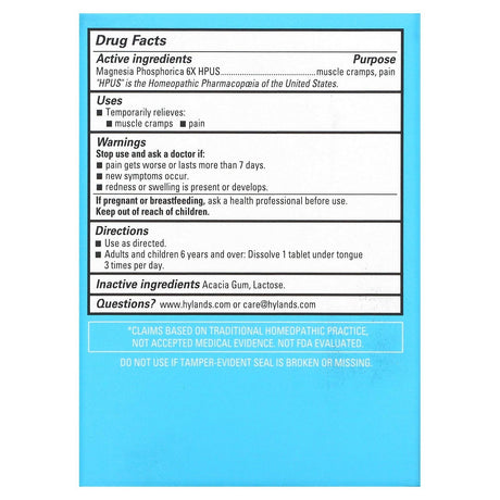 Hyland's Naturals, Cell Salt #8, Mag Phos 6X, 100 Quick-Dissolving Single Tablet - Supply Center USA