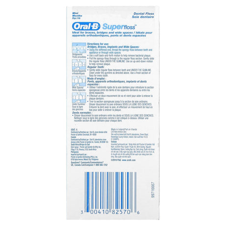 Oral-B, Super Floss, Mint, 50 Pre-Cut Strands - Supply Center USA