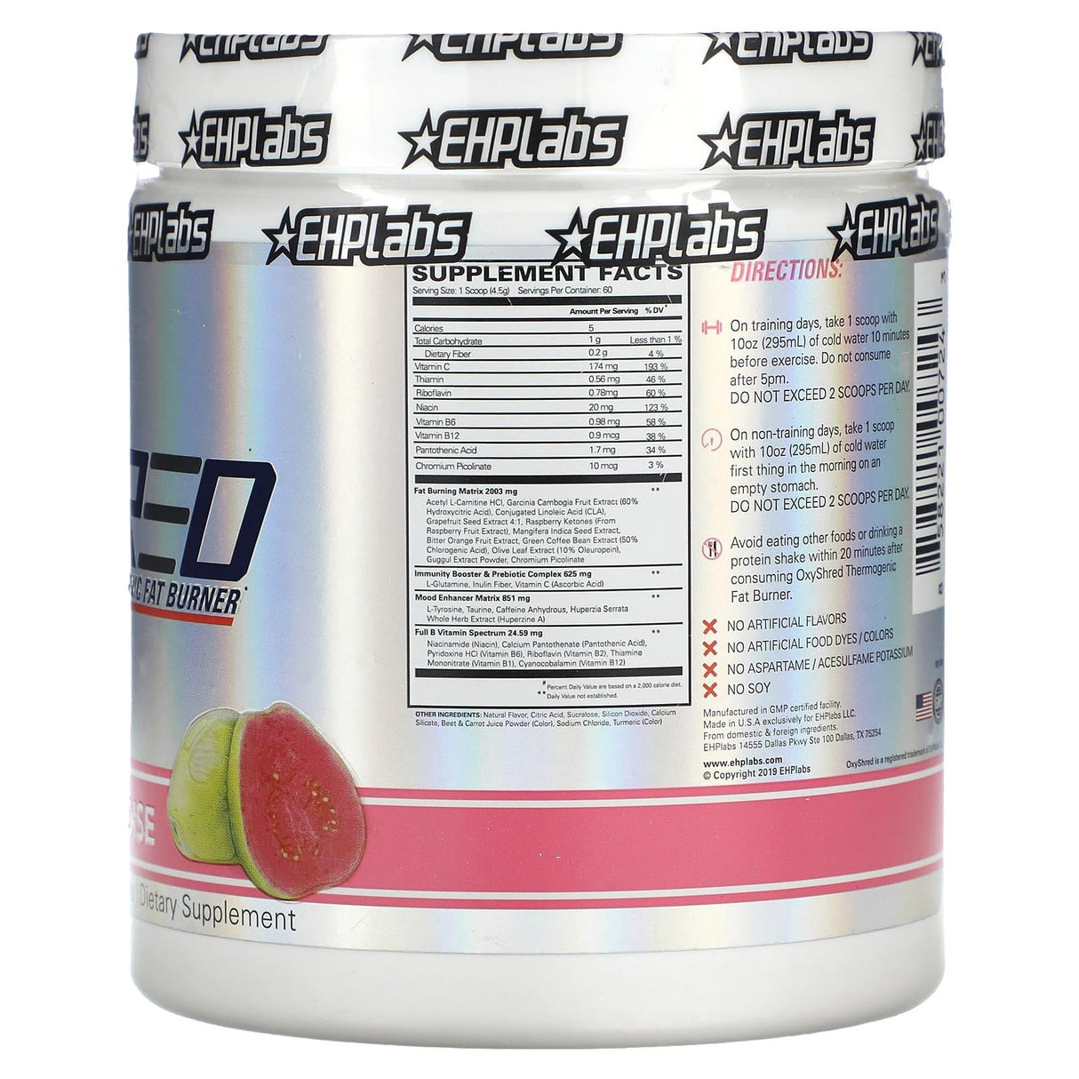 EHPlabs, Oxyshred, Thermogenic Fat Burner, Guava Paradise, 9.5 oz (270 g) - Supply Center USA