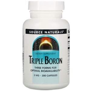 Source Naturals, Triple Boron, 3 mg, 200 Capsules - Supply Center USA