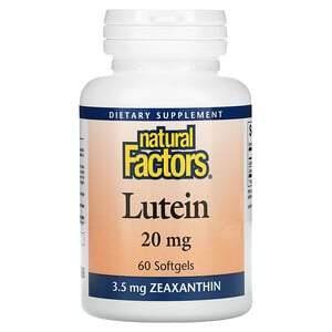 Natural Factors, Lutein, 20 mg, 60 Softgels - Supply Center USA