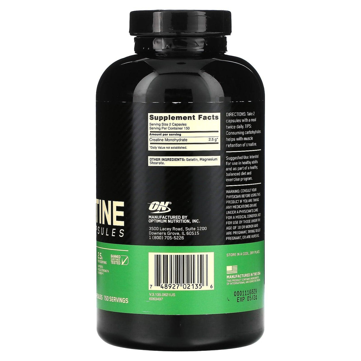 Optimum Nutrition, Micronized Creatine, 300 Capsules - Supply Center USA