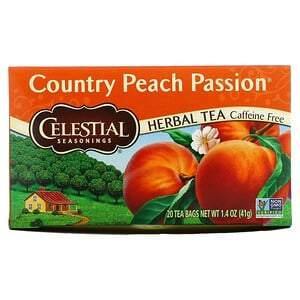 Celestial Seasonings, Herbal Tea, Country Peach Passion, Caffeine Free, 20 Tea Bags, 1.4 oz (41 g) - Supply Center USA