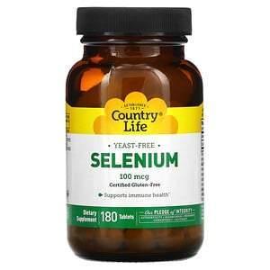 Country Life, Selenium, 100 mcg, 180 Tablets - Supply Center USA