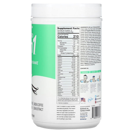 Lean1, Plant Based Fat Burning Protein Shake, Vanilla, 1.82 lbs (825 g) - Supply Center USA