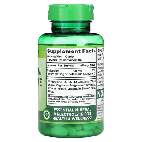 Nature's Truth, Potassium Gluconate, 595 mg, 100 Caplets - Supply Center USA