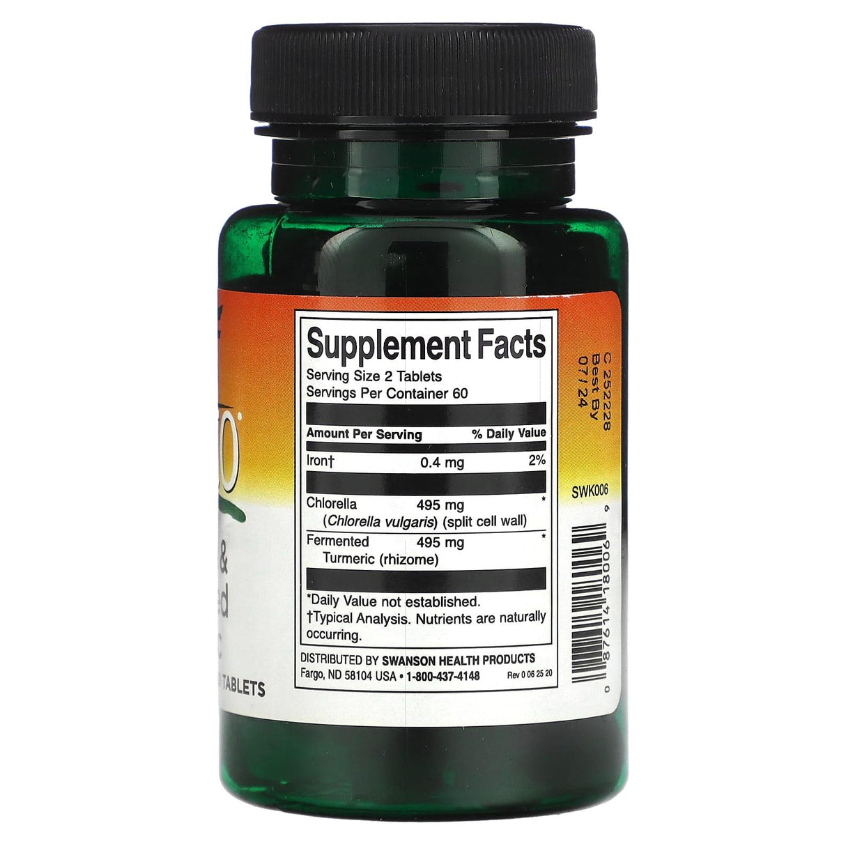 Swanson, Kyoto, Chlorella & Fermented Turmeric, 120 Tablets - Supply Center USA