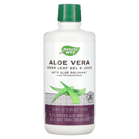 Nature's Way, Aloe Vera, Inner Leaf Gel & Juice with Aloe Polymax, 33.8 fl oz (1 Liter) - Supply Center USA