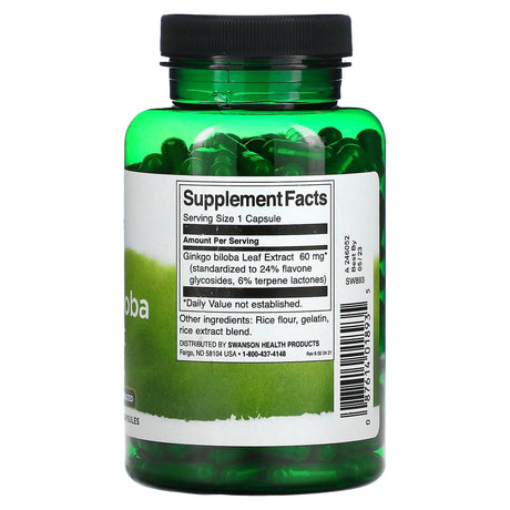 Swanson, Ginkgo Biloba Extract, 60 mg, 240 Capsules - Supply Center USA