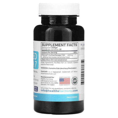 Healths Harmony, Purified Omega 7, 30 Softgels - Supply Center USA