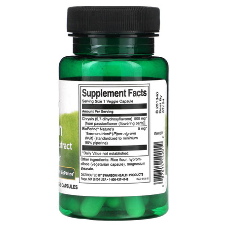 Swanson, Chrysin Passionflower Extract, 30 Veggie Capsules - Supply Center USA