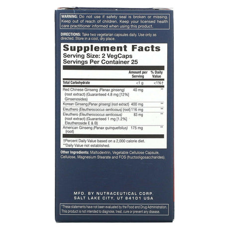 Action Labs, Alpha Energy, Ginseng Powermax 4x, Men's Support, 50 VegCaps - Supply Center USA