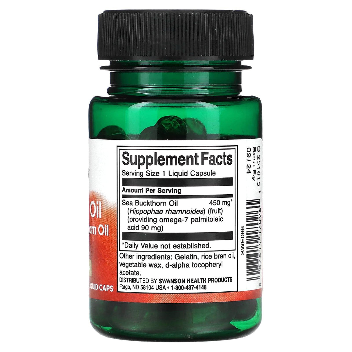 Swanson, Omega-7 Oil from Sea Buckthorn Oil, 450 mg , 30 Liquid Caps - Supply Center USA