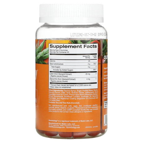 Gummiology, Lutein & Zeaxanthin Gummies, Tropical, 90 Vegetarian Gummies - Supply Center USA