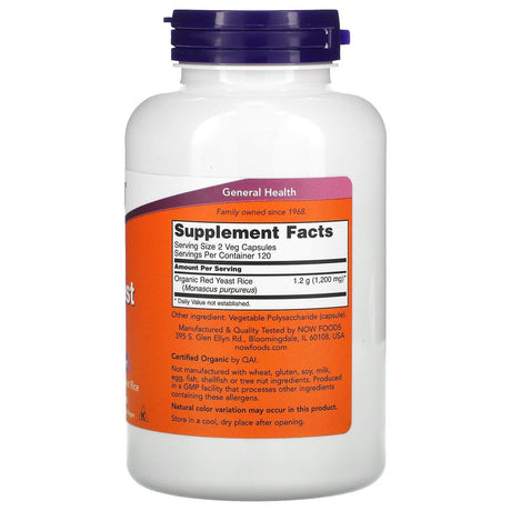 Now Foods, Red Yeast Rice, 600 mg, 240 Veg Capsules - Supply Center USA