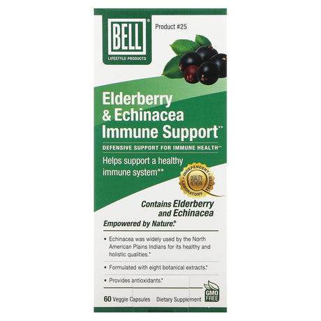 Bell Lifestyle, Elderberry & Echinacea, Immune Support , 60 Veggie Capsules - Supply Center USA