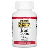 Natural Factors, Iron Chelate, 25 mg, 90 Tablets - Supply Center USA