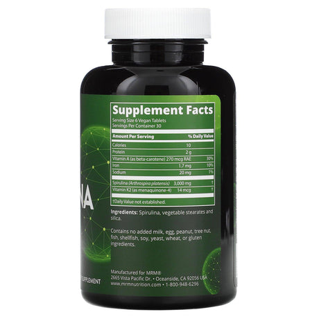 MRM, Spirulina, 180 Vegan Tablets - Supply Center USA