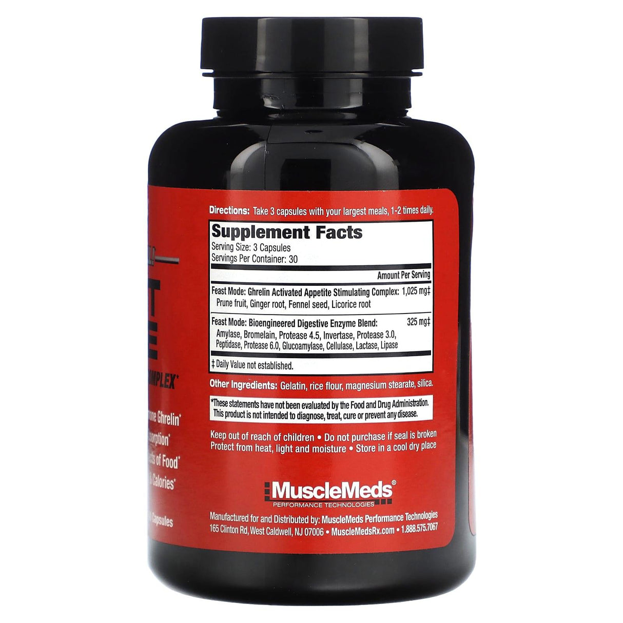 MuscleMeds, Feast Mode, Appetite Stimulating Complex, 90 Capsules - Supply Center USA