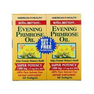 American Health, Royal Brittany, Evening Primrose Oil, 1300 mg, 2 Bottles, 60 Softgels Each - HealthCentralUSA