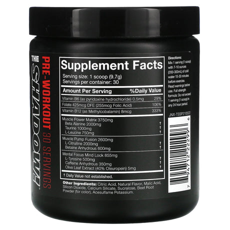 JNX Sports, The Shadow, Pre-Workout, Strawberry Pineapple, 10.3 oz (291 g) - Supply Center USA