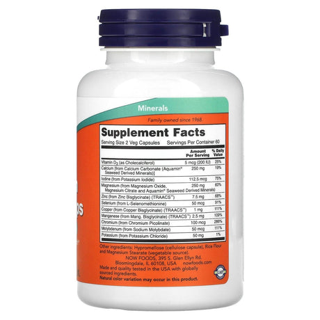 NOW Foods, Full Spectrum Mineral Caps, 120 Veg Capsules - Supply Center USA