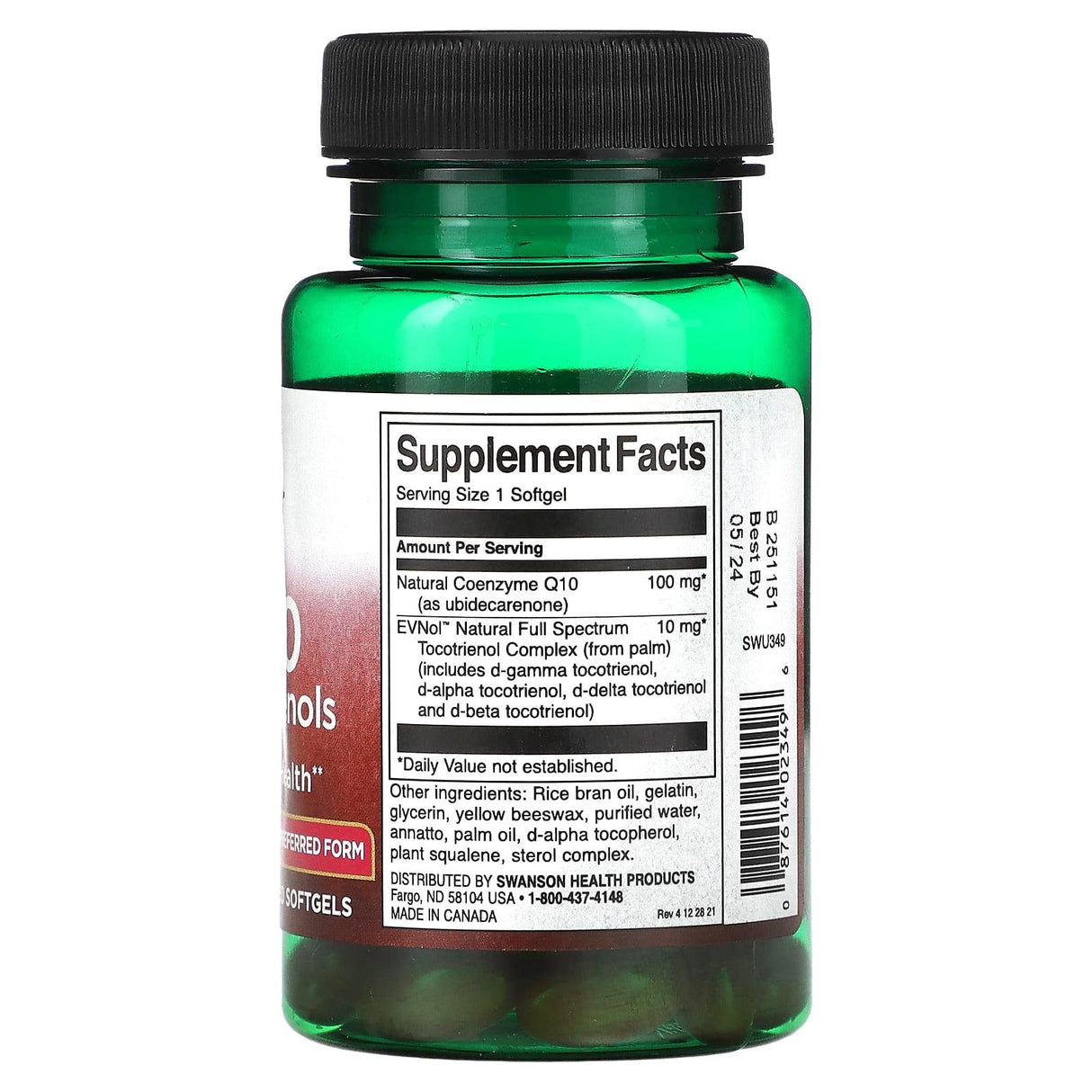 Swanson, CoQ10 with Tocotrienols, 200 mg, 60 Softgels - Supply Center USA