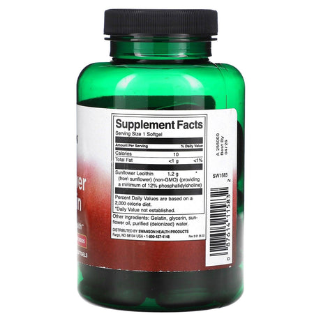 Swanson, Sunflower Lecithin, 90 Softgels - Supply Center USA