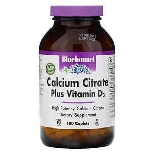 Bluebonnet Nutrition, Calcium Citrate Plus Vitamin D3, 180 Caplets - Supply Center USA