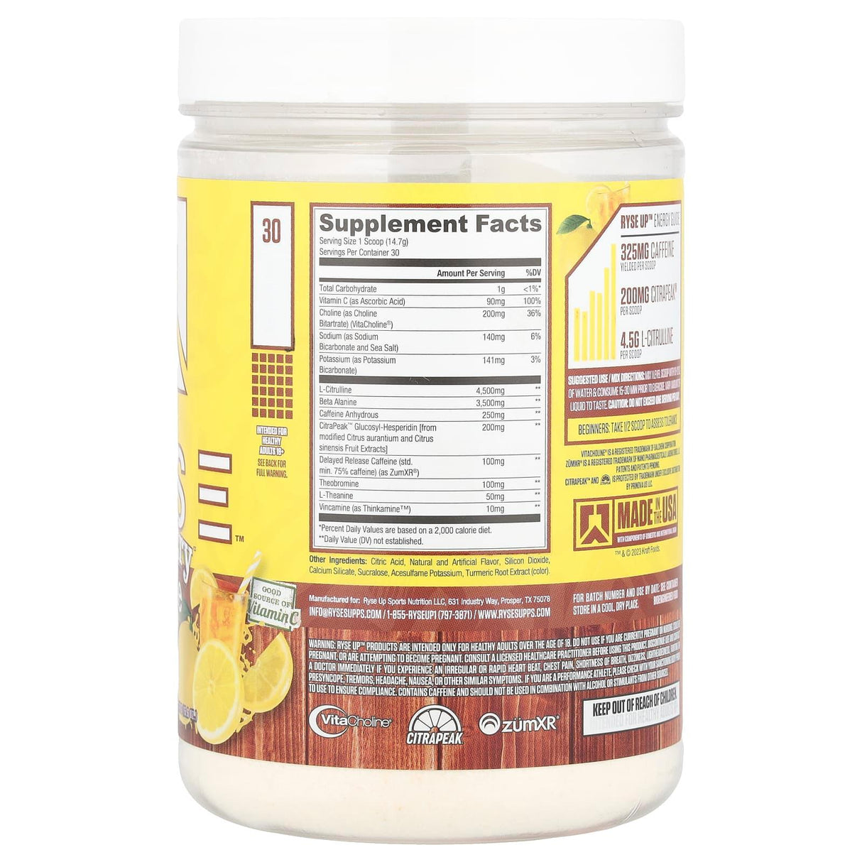 RYSE, Loaded Pre, Country Time™ Lemonade, 15.6 oz (441 g) - Supply Center USA