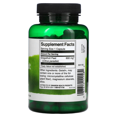 Swanson, Grapefruit Peel, 600 mg, 120 Capsules - Supply Center USA