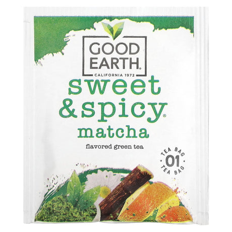 Good Earth Teas, Green Tea, Matcha, Sweet & Spicy, 18 Tea Bags, 1.37 oz (38.8 g) - Supply Center USA