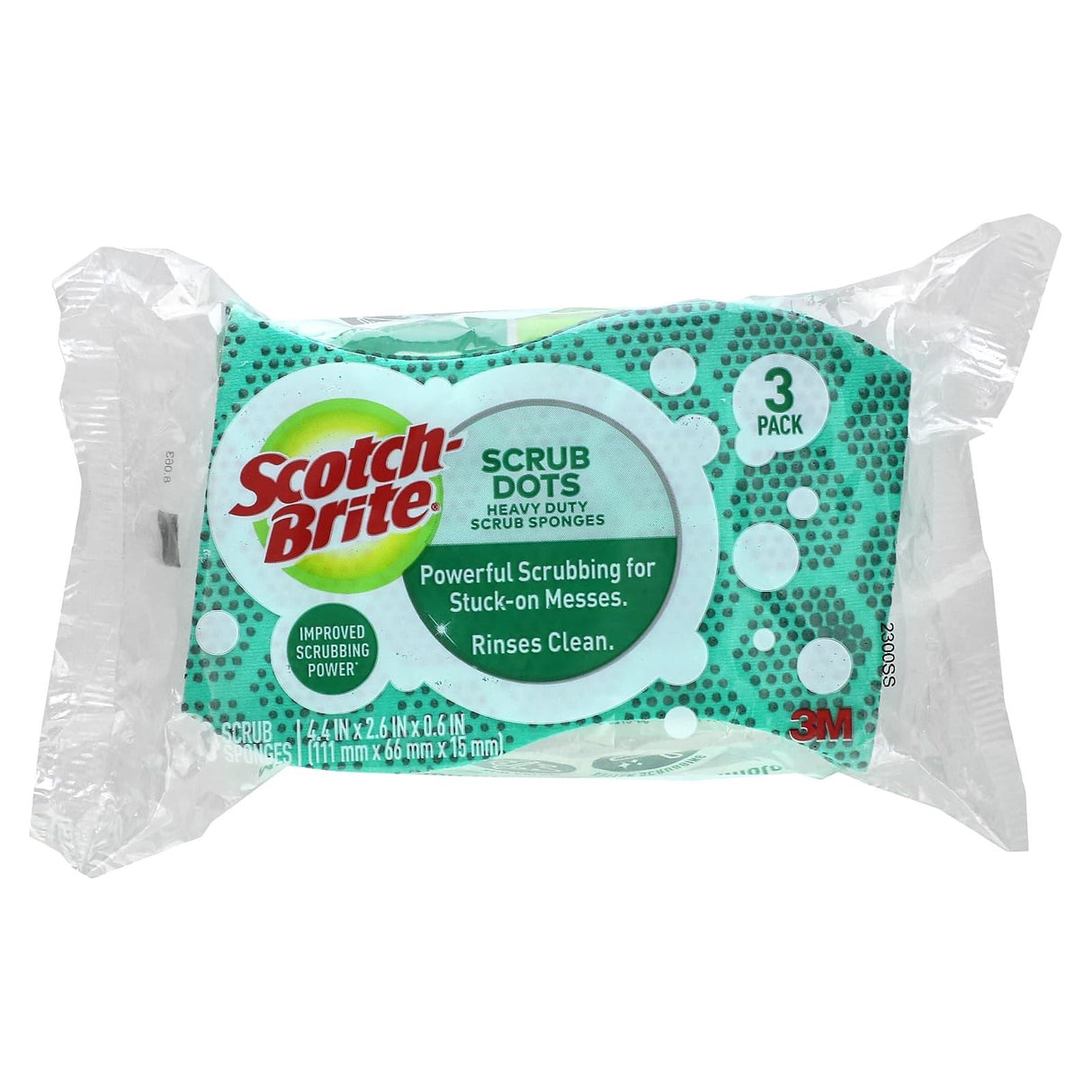 Scotch-Brite, Scrub Dots Heavy Duty Scrub Sponges, 3 Scrub Sponges - Supply Center USA