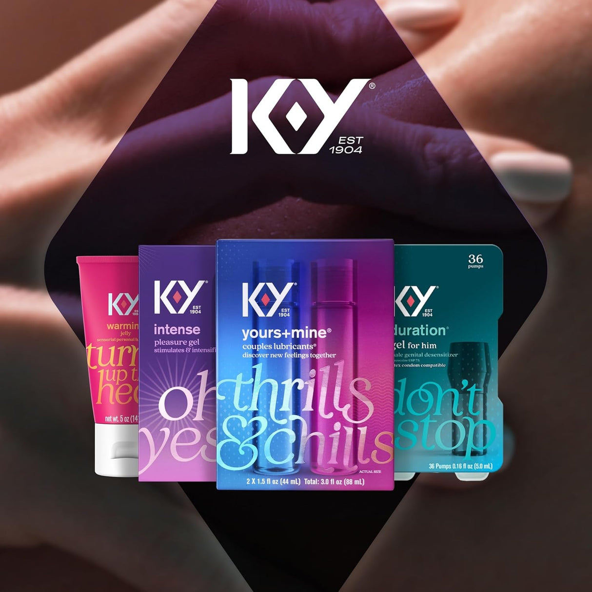 K-Y Yours + Mine Couples Personal Lube, Two Personal Lubricants, Water Based Lube for Women & Glycerin-Based Lube for Men, 2 X 1.5 FL OZ
