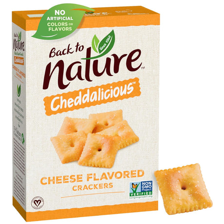 Back to Nature Cheese Flavored Crackers - Non-Gmo, Made with Wheat Flour, Vegan, Delicious & Quality Snacks, Cheddalicious, 6 Ounce