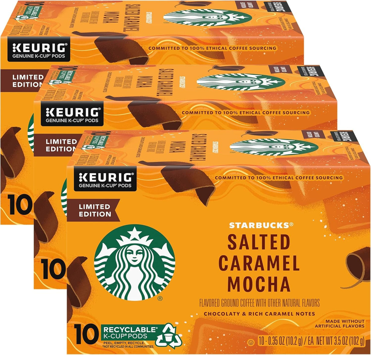 Starbucks K-Cup Coffee Pods, Starbucks Blonde Roast Coffee, Veranda Blend for Keurig Brewers, 100% Arabica, 6 Boxes (60 Pods Total)