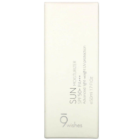 9Wishes, Sun Moisturizer, SPF 50+ PA+++, 1.7 fl oz (50 ml) - Supply Center USA