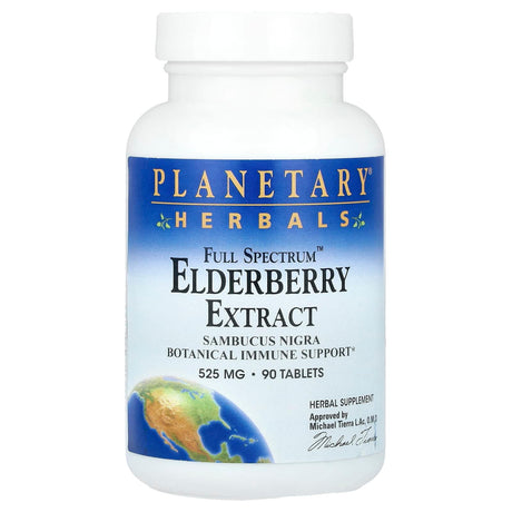 Planetary Herbals, Full Spectrum™ Elderberry Extract, 1,050 mg, 90 Tablets (525 mg per Tablet) - Supply Center USA