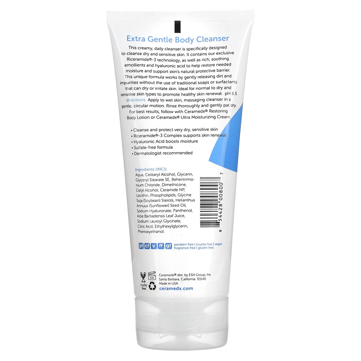 Ceramedx, Extra Gentle Body Cleanser, Fragrance Free, 6 fl oz (177 ml)