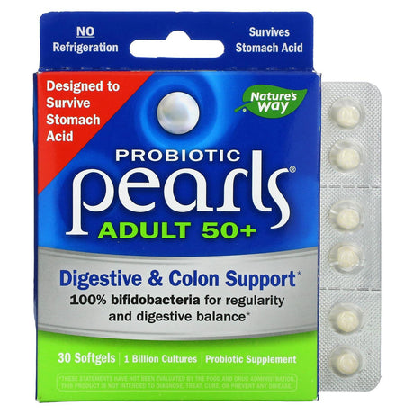 Nature's Way, Probiotic Pearls Adult 50+, 30 Softgels - Supply Center USA