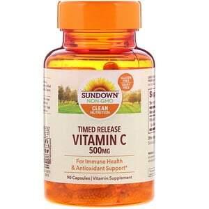 Sundown Naturals, Vitamin C, Timed Release, 500 mg, 90 Capsules - HealthCentralUSA