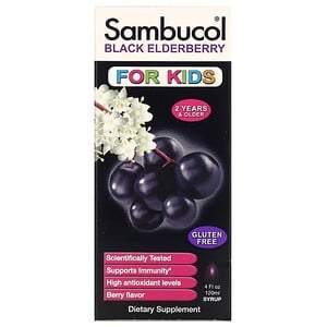 Sambucol, Black Elderberry Syrup, For Kids, Berry Flavor, 4 fl oz (120 ml) - Supply Center USA