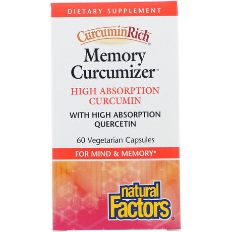 Natural Factors, CurcuminRich, Memory Curcumizer, 60 Vegetarian Capsules - Supply Center USA