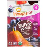 Happy Family Organics, Happy Tot, Super Foods, Stage 4, Organic Pears, Beets & Blueberries + Super Chia, 4 Pack, 4.22 oz (120 g) Each - Supply Center USA