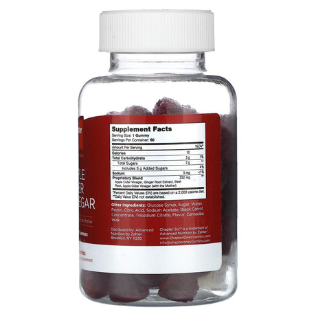 Chapter Six, Apple Cider Vinegar, 60 Gummies - Supply Center USA