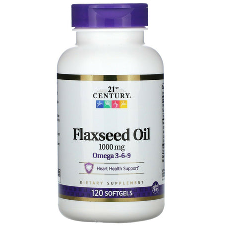 21st Century, Flaxseed Oil, 1000 mg, 120 Softgels - Supply Center USA