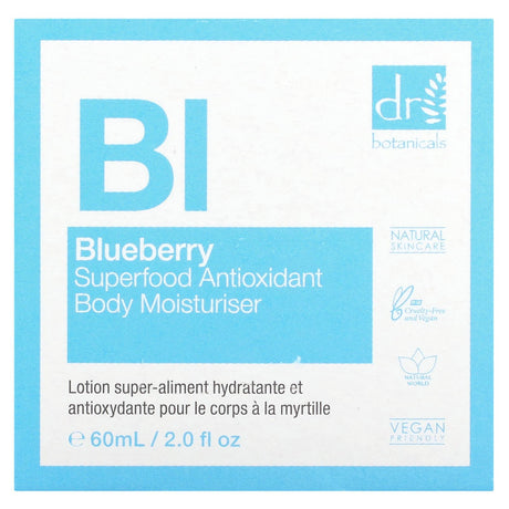 Dr. Botanicals, Superfood Antioxidant Body Moisturiser, Blueberry, 2 fl oz (60 ml) - Supply Center USA