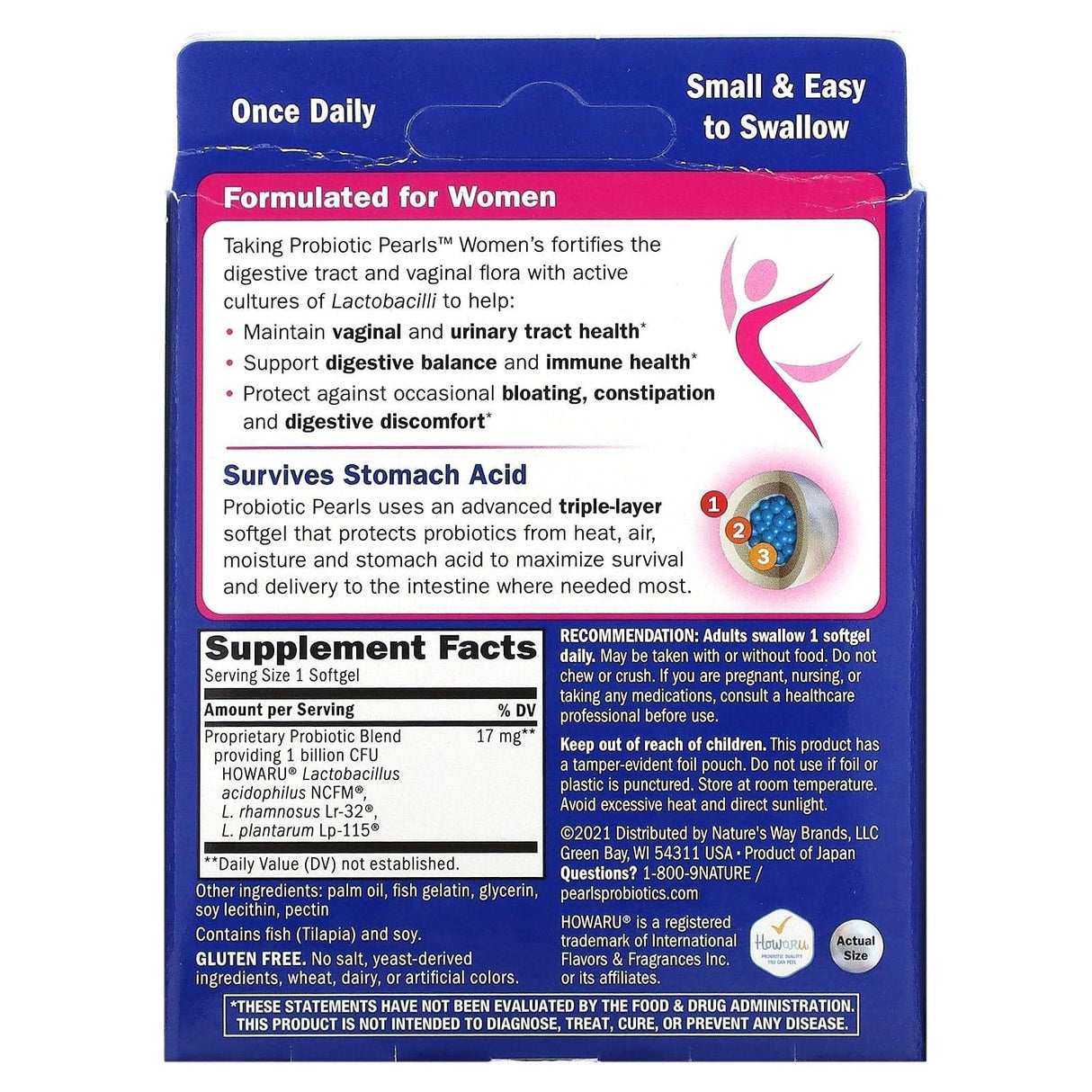 Nature's Way, Probiotic Pearls Women's, Vaginal & Digestive Health, 30 Softgels - Supply Center USA