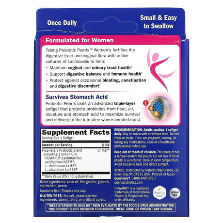 Nature's Way, Probiotic Pearls Women's, Vaginal & Digestive Health, 30 Softgels - Supply Center USA