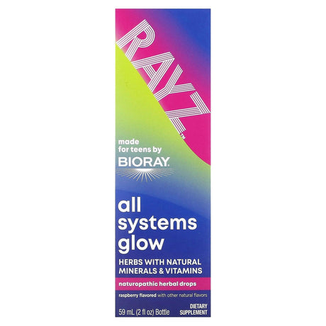 Bioray Inc., Rayz, All Systems Glow, For Teens, Raspberry, 2 fl oz (59 ml) - Supply Center USA